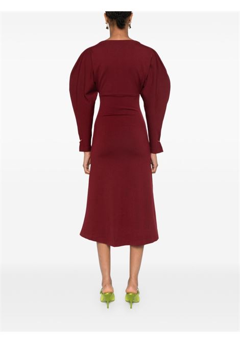 Burgundy fine-knit midi dress Philosophy di Lorenzo Serafini - women PHILOSOPHY DI LORENZO SERAFINI | 048657040142